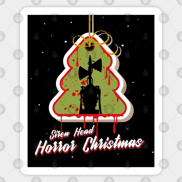 Siren Head Horror Christmas pine tree Sticker by opippi